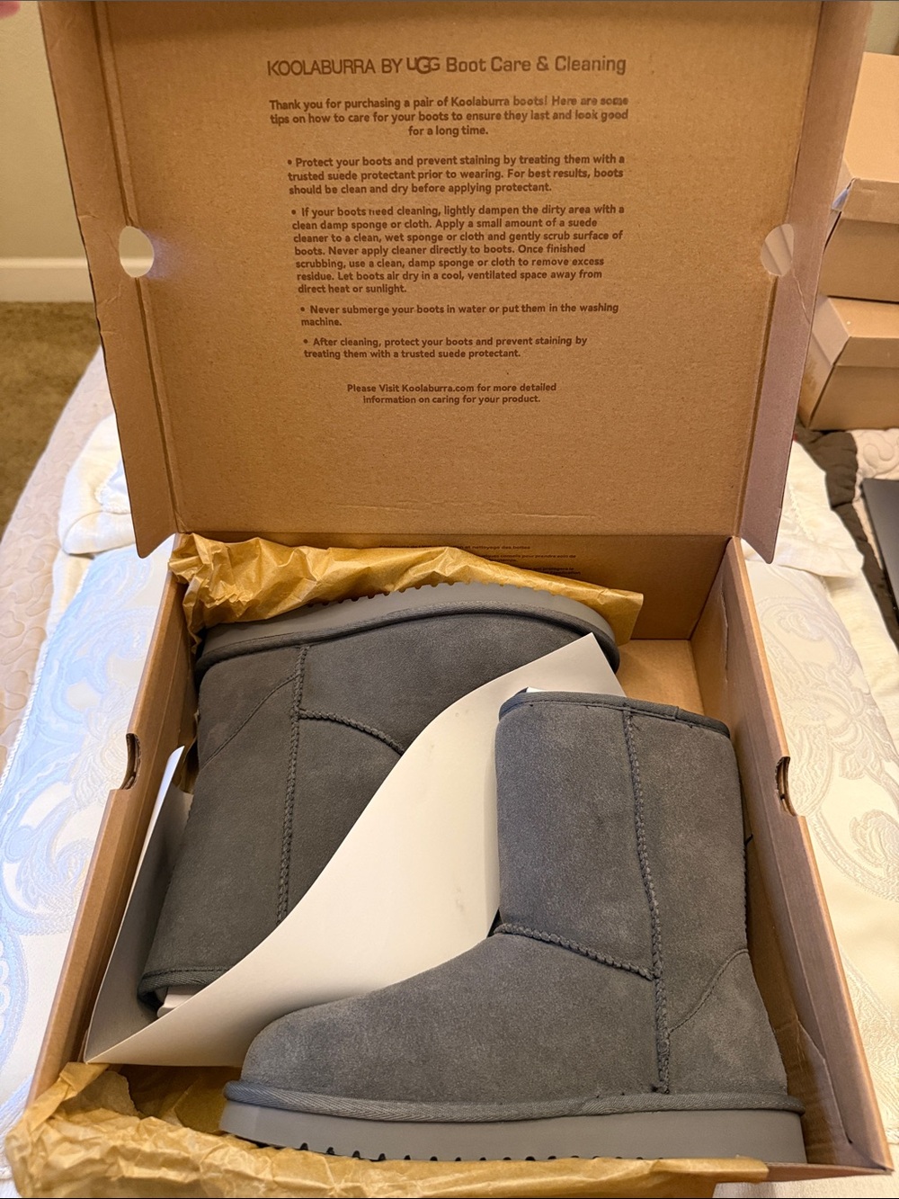 UGG Koolaburra Gray Suede Winter Boots - Picture 3 of 7